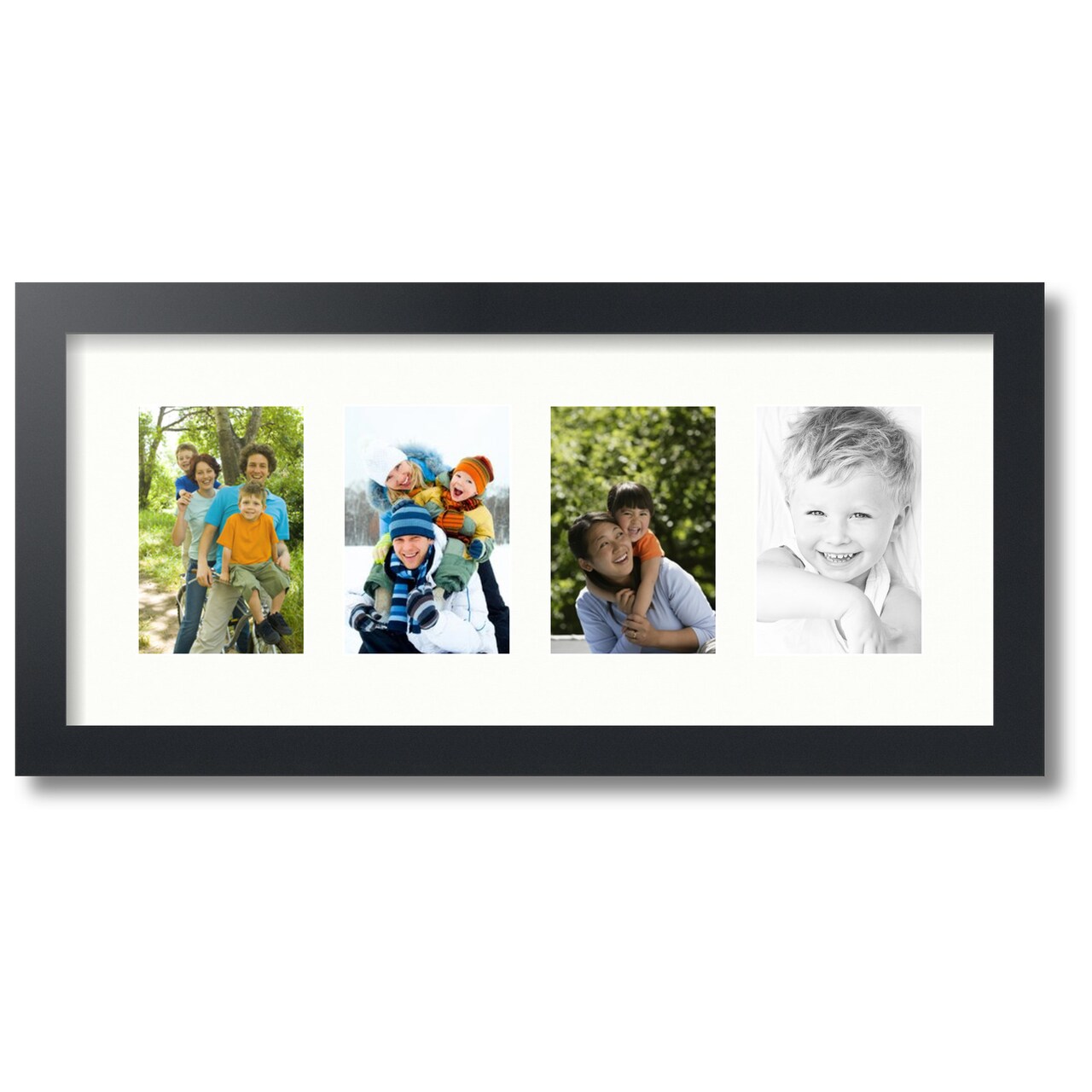 ArtToFrames Collage Photo Picture Frame with 4 - 4x6 inch Openings, Framed in Black with Over 62 Mat Color Options and Plexi Glass (CSM-3926-14)